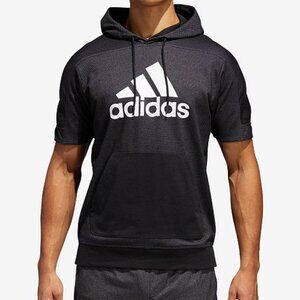 CLEARANCE!  ADIDAS - Men's Short Sleeve Hoodie, Black, Size S